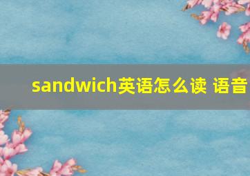 sandwich英语怎么读 语音